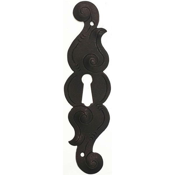 Schlüsselschild Barock, Eisen ziselliert und getrieben, gerostet, antik, alt, in Handarbeit gefertigtes Schild, nur noch 3 Stück verfügbar (HL)