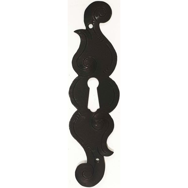 Schlüsselschild Barock, Eisen ziselliert und getrieben, gerostet, antik, alt, in Handarbeit gefertigtes Schild, nur noch 3 Stück verfügbar (HL)