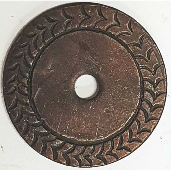 Rosette, Eisen gerostet. In Handarbeit gefertigt. Bohrung 4,5mm (HL)