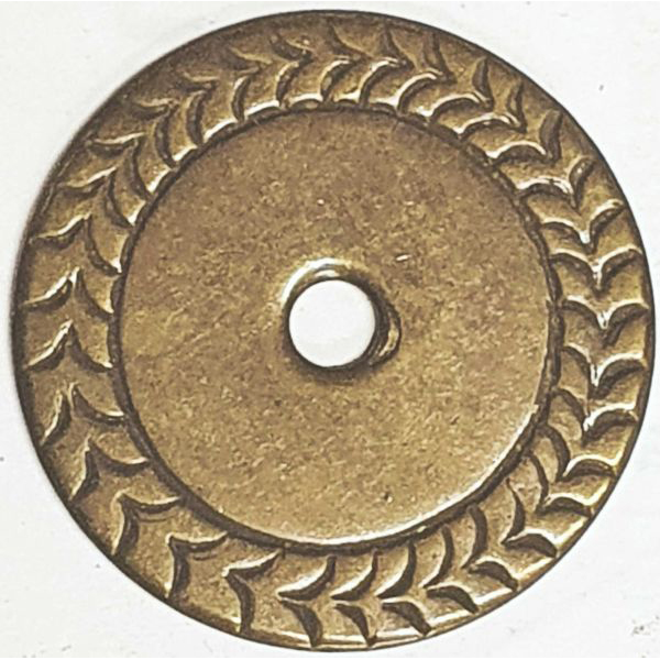 Rosette, 30 mm, Messing patiniert, handgefertigt, antik, alt (HL)
