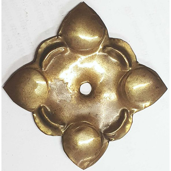 Rosette, 75 mm, Messing patiniert, handgefertigt, antik, alt, nur noch 2 Stück verfügbar (HL)