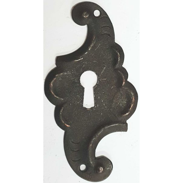 Schlüsselschild Barock, Eisen gerostet, antik, alt, in Handarbeit gefertigtes Schild (HL)