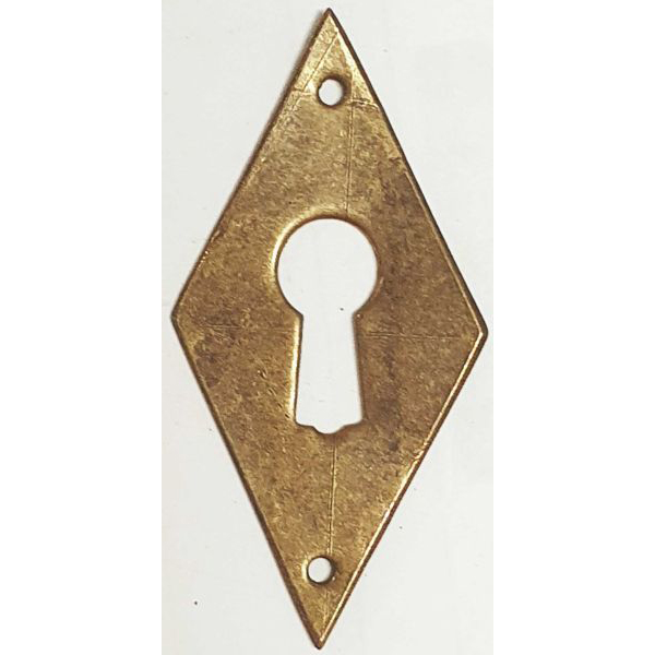 Schlüsselschild handgefertigt, Raute Messing patiniert. Aus Blech in Handarbeit produziert, nur noch 2 Stück verfügbar (HL)