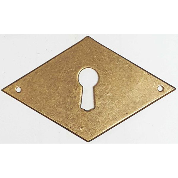 Schlüsselschild handgefertigt, Raute Messing patiniert. Aus Blech in Handarbeit produziert, Einzelstück, nur noch 1 Stück verfügbar (HL)