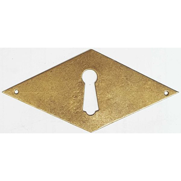 Schlüsselschild handgefertigt, Raute Messing patiniert. Aus Blech in Handarbeit produziert, Einzelstück, nur noch 1 Stück verfügbar (HL)