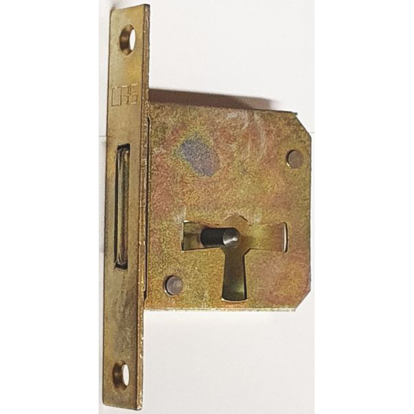 Einsteckschloß, Dorn 20mm, rechts, antik, alt, eckiges Stulpblech 68x12,5 mm mm, nur noch 3 Stück verfügbar