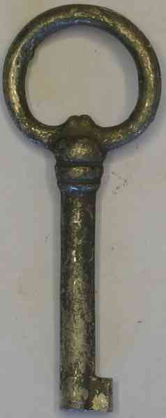 Schlüssel Eisen altverzinnt, antik, alt, für französische Schlösser (L)