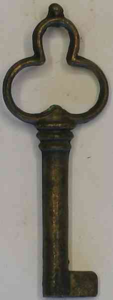 Schlüssel Messing patiniert, Eurobart, antiker, alter (L)