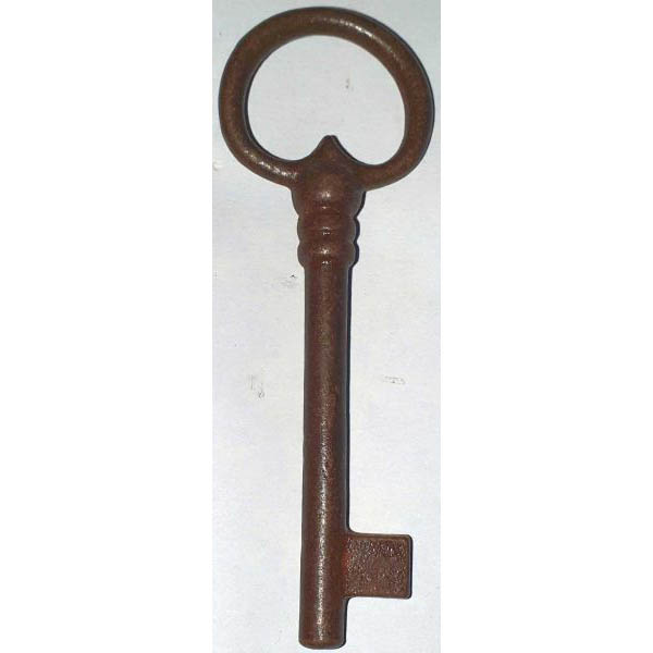 Schlüssel Eisen rostig, antik, alt, für Schloss, Bart 10x10mm (L