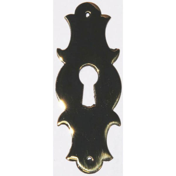 Schlüsselschild, Messing poliert. Aus Blech gestanzt