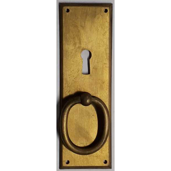 Griff Jugendstil, Messing patiniert, mit Ringgriff, nur noch 1 Stück verfügbar, Einzelstück.
