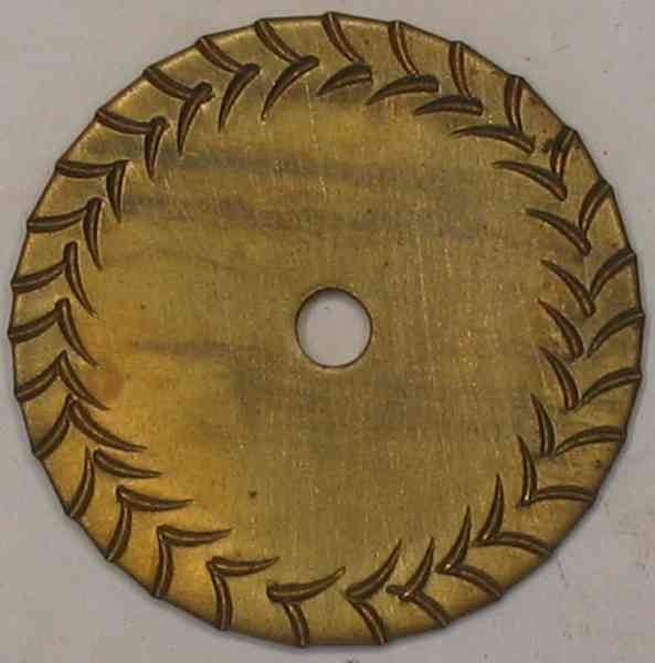 Rosette, 39 mm, Messing antik patiniert, handgefertigt, antik, alt, Einzelstück, keine weiteren lieferbar
