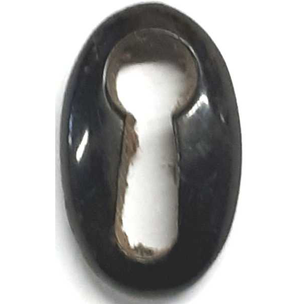 Schlüsselschild, Horn, schwarz, schöne alte Handarbeit. Einzelstück, nur noch 1 Stück verfügbar.