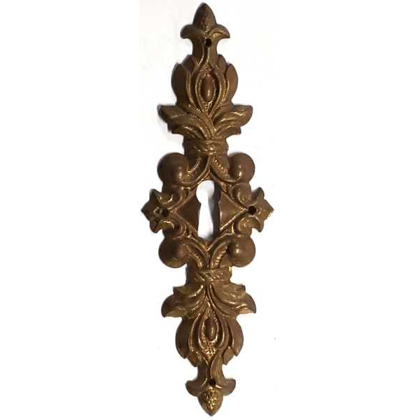 Original altes Gründerzeit Schlüsselschild historisches, Messing fein geprägt, roh, nur 1 Stück verfügbar, Einzelstück