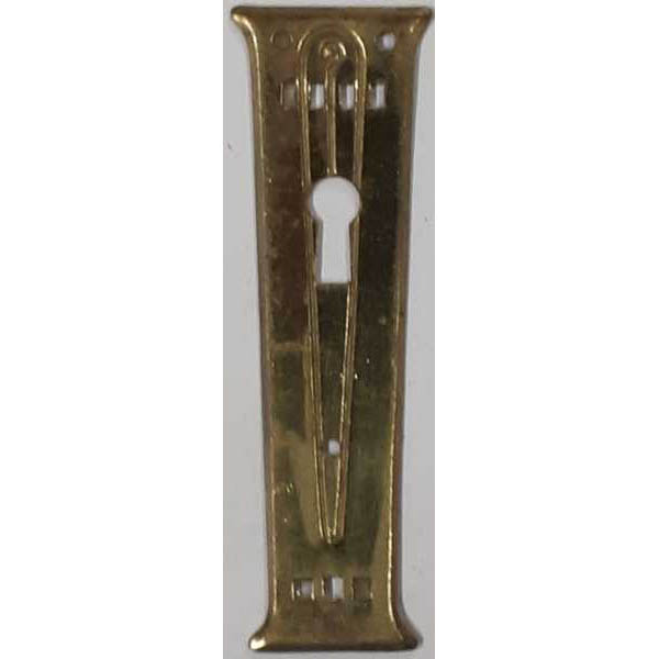 Schlüsselschild, Messing, aus Blech gestanzt und geprägt, original alter Beschlag, Einzelstück, nur 1x verfügbar