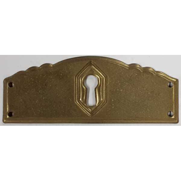 Schlüsselschild, Messing roh, aus Blech gestanzt und geprägt, original alter Beschlag, Einzelstück, nur 1x verfügbar