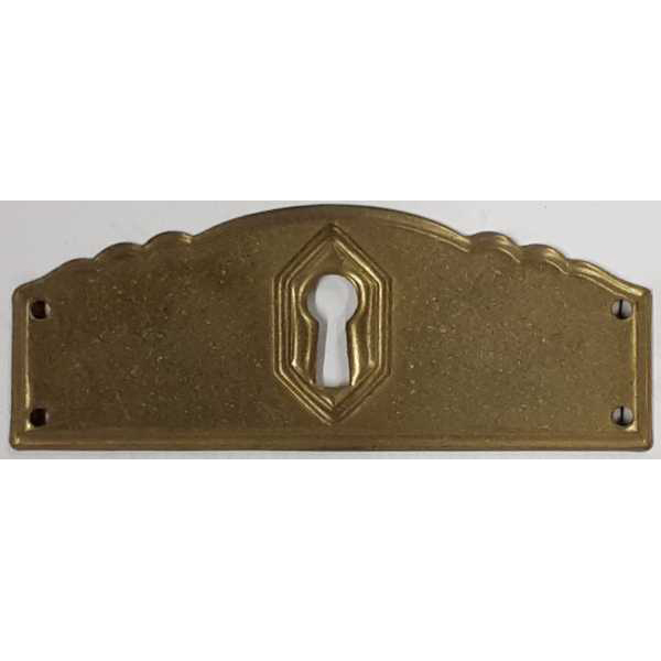 Schlüsselschild, Messing roh, aus Blech gestanzt und geprägt, original alter Beschlag, Einzelstück, nur 1x verfügbar