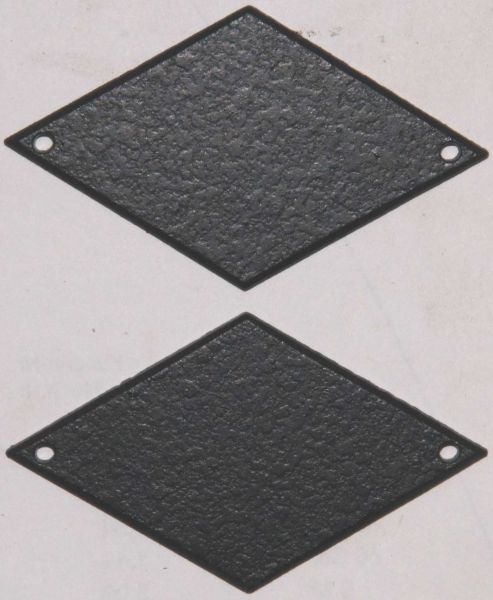 2 Zierbleche, Eisen antik schwarz, handgefertigt aus Blech, Raute alte, Einzelset, nur 1 x verfügbar