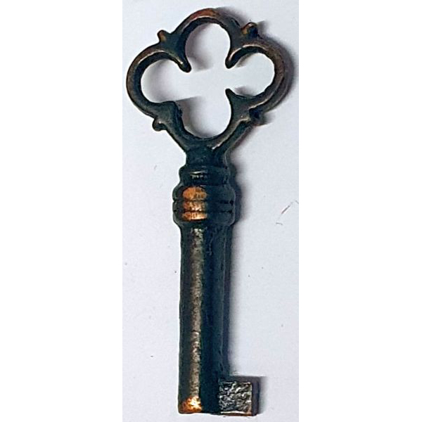 Schlüssel verkupfert patiniert abgerieben, antiker, alter