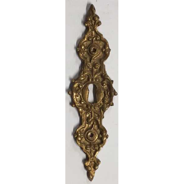 Gründerzeit Schlüsselschild historisches, Messing gegossen, roh, Einzelstück, nur 1 Stück verfügbar