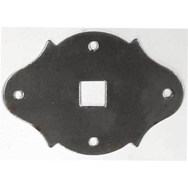 Rosette, Eisen blank geschliffen. Aus Blech gestanzt.