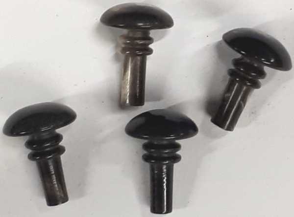 Hornknopf, schwarz mit Flecken, Ø 18 mm, antiker Möbelknopf aus Tierhorn gefertigt Bild 2