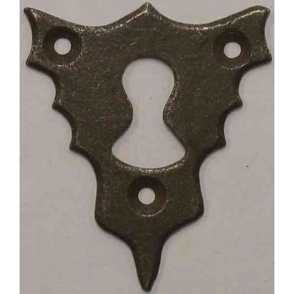 Schlüsselschild Eisen rostig für gotische Truhe oder Kiste