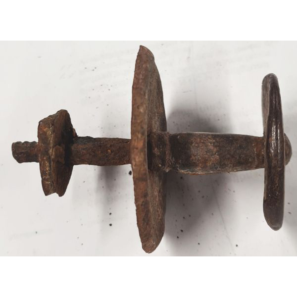 Haustürmittelknopf original alt, Eisen gerostet, antiker schöner Knopf mit 62x4mm Rosette, nur noch 1 Stück verfügbar Bild 3