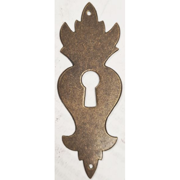 Schlüsselschild, Messing patiniert. Handgefertigt aus Blech, alt, antik. Einzelstück, nur noch 1 x verfügbar