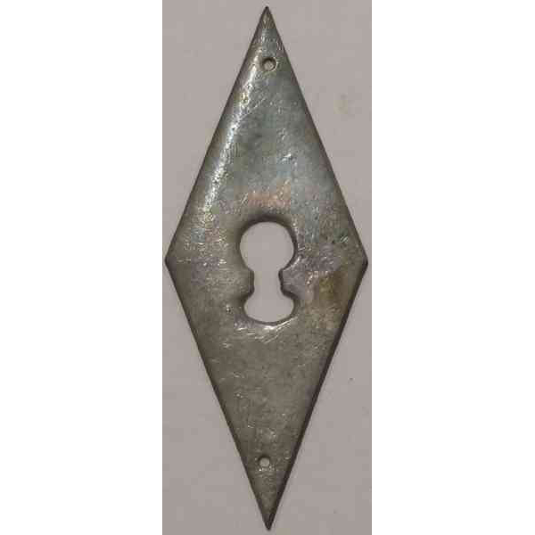 Schlüsselschild Eisen altverzinnt, antike Raute mit hochwertiger Oberfläche