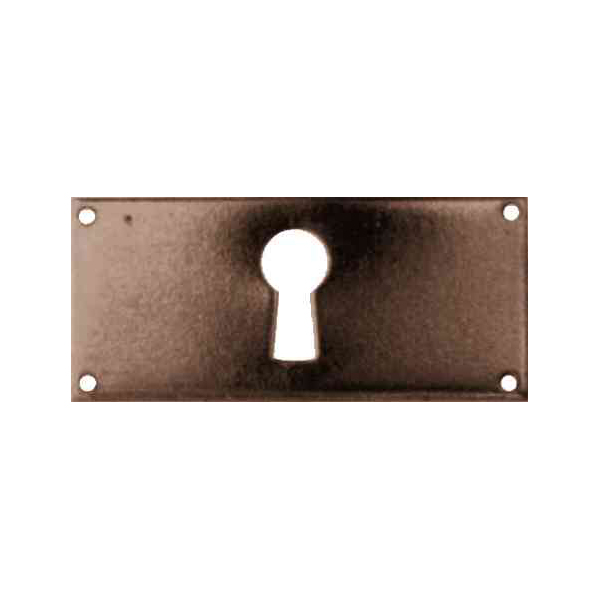 Schlüsselschild Eisen rostig, Jugendstil quer antik