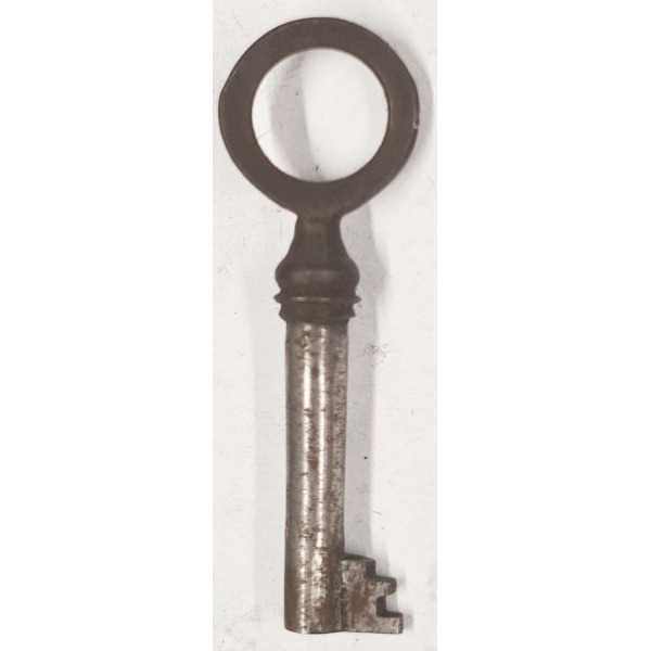 Schlüssel antike alte Form, aus Eisen mit Messingreide mit gefrästem Chubbart für Schließung 5 zierlich, nur 2 x verfügbar