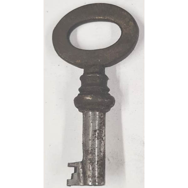 Schlüssel antike alte Form, aus Eisen mit Messingreide mit gefrästem Chubbart für Schließung 1 zierlich, nur noch 3 Stück verfügbar