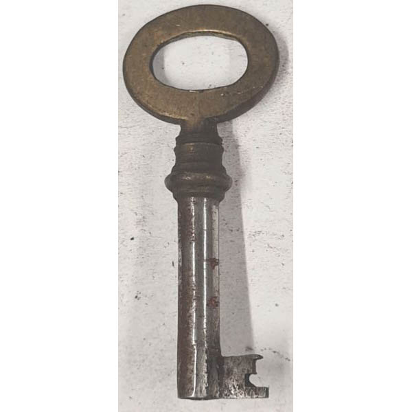 Schlüssel antike alte Form, aus Eisen mit Messingreide mit gefrästem Chubbart für Schließung 2 zierlich, nur noch 2 Stück verfügbar