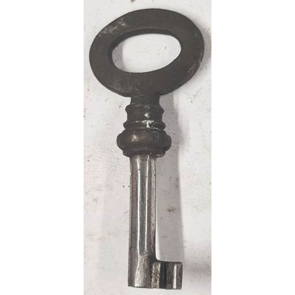 Schlüssel antike alte Form, aus Eisen mit Messingreide und Nutenbart D, kleines Modell, nur 4 x verfügbar