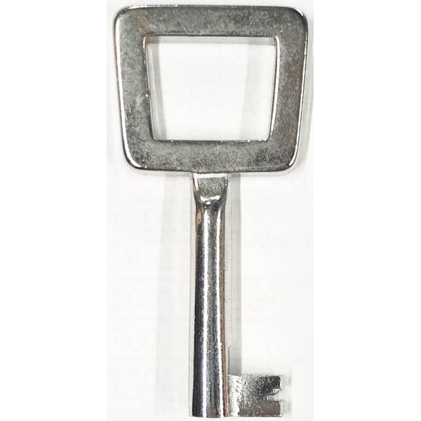 Schlüssel matt vernickelt, mit geradem Bart