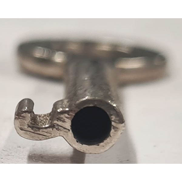 Schlüssel antike alte Form, aus Eisen vernickelt und Nutenbart B, kleines Modell Bild 2
