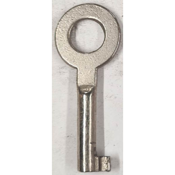 Schlüssel antike alte Form, aus Eisen vernickelt und Nutenbart D, kleines Modell