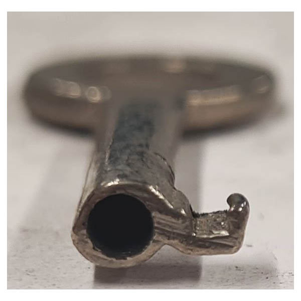 Schlüssel antike alte Form, aus Eisen vernickelt und Nutenbart D, kleines Modell Bild 2