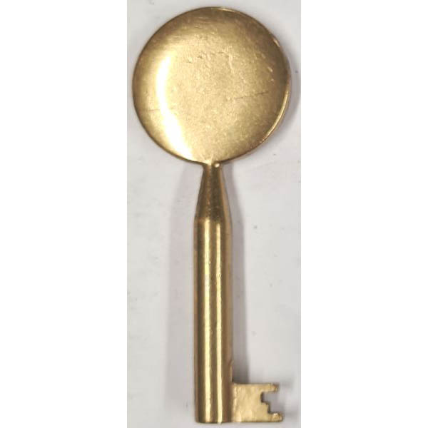 Schlüssel antike alte Form, aus Messing roh mit gefrästem Chubbart für Schließung 1 niedrig, nur 3 x verfügbar
