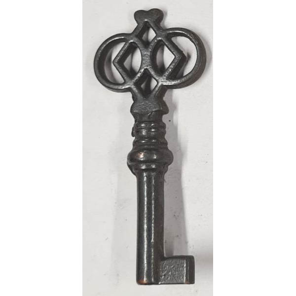 Schlüssel antike alte Form, aus Eisen blank und geradem Bart, nur noch 1 x verfügbar