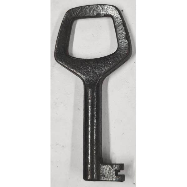 Schlüssel antike alte Form, aus Eisen blank mit gefrästem Chubbart für Schließung 2 niedrig, nur noch 5 Stück verfügbar