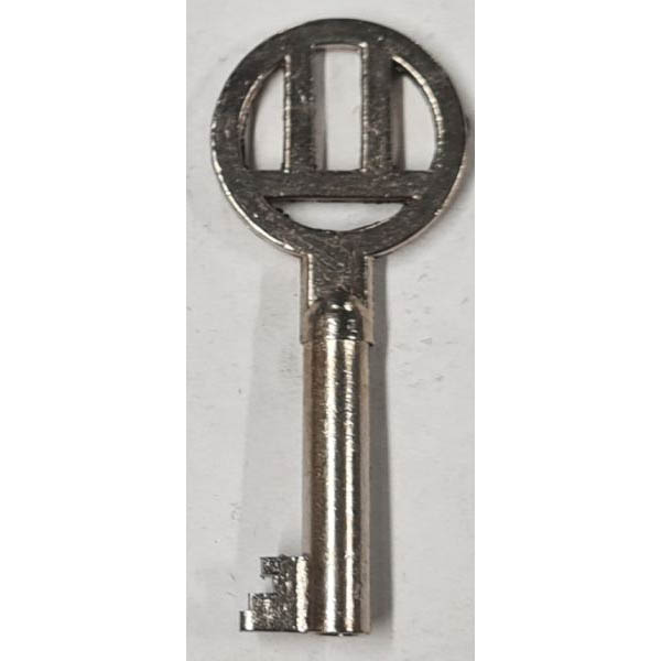 Schlüssel antike alte Form, vernickelt mit gefrästem Chubbart für Schließung 3 zierlich