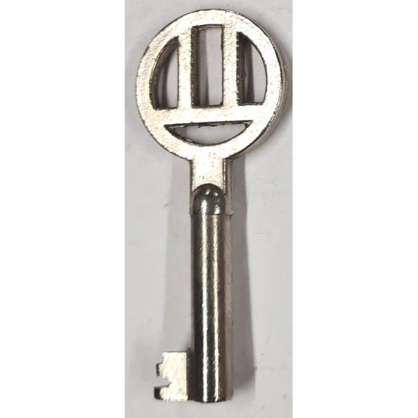 Schlüssel antike alte Form, vernickelt mit gefrästem Chubbart für Schließung 4 zierlich