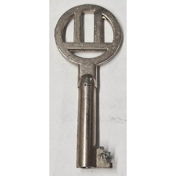 Schlüssel antike alte Form, vernickelt mit gefrästem Chubbart für Schließung 5 zierlich