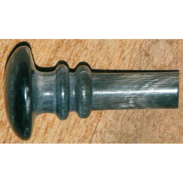 Hornknopf, schwarz mit Flecken, Ø 14mm, antiker Möbelknopf aus Tierhorn Bild 2