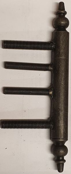Einbohrband Eisen geglüht, 3-teilig, verstellbar, 15mm. Bolzenabstände: 22/71mm, 4 Stifte