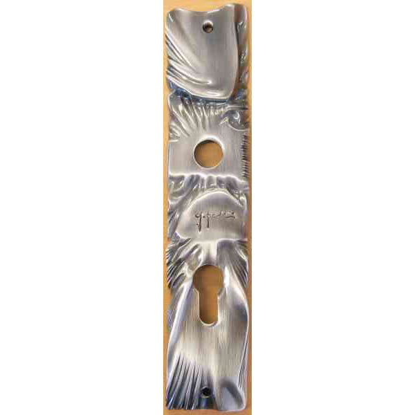 Zimmertürschild ohne Drücker, Eisen altverzinnt, lackiert, PZ72