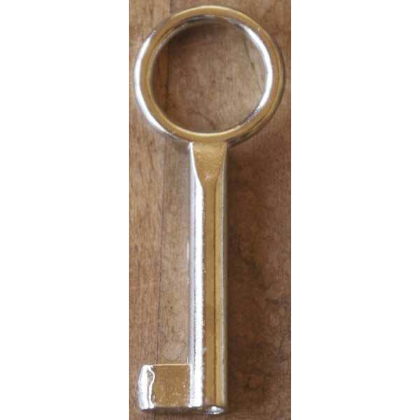 Schlüssel vernickelt, antik, alt, einfaches Ringreidenmodell, Bohrung: 4,2x15mm, Halmdurchmesser: 6,5mm
