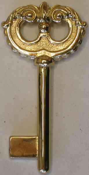 Schlüssel antik, alt, Messing poliert, beste Qualität